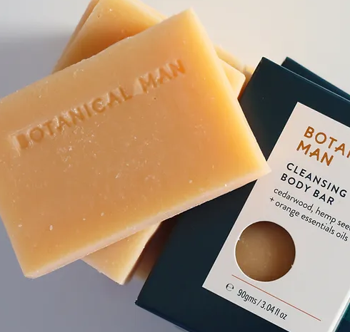 Botanical Man Cleansing Body Bar - Cedarwood, Hemp + Orange